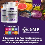 Complexo B Puro Nutrition – Vitaminas B1, B2, B3, B5, B6, B9, B12 e Magnésio, 60 Cápsulas - Imagem 5
