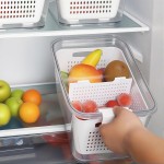Kit 4 Potes Herméticos Organizadores para Geladeira com Cesto – Frutas, Legumes e Carnes – Livre de BPA, Empilháveis | Tampa com Trava e Vedação de Borracha - Imagem 6