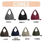 Bolsa Nylon Feminina Hobo para Faculdade, Trabalho, Academia e Uso Diário - Bolsa Universitária Lateral de Ombro Impermeável Dia a Dia Casual - Imagem 5