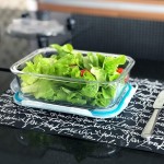 KIT 4 Potes de Vidro Retangular com Tampa Hermética 1520ml Cor:Branco (QH) - Imagem 4