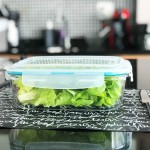 KIT 4 Potes de Vidro Retangular com Tampa Hermética 1520ml Cor:Branco (QH) - Imagem 6