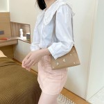 Bolsas de ombro transversais para mulheres, mini bolsas com estampa de bordado floral, bolsa de ombro pequena de poliuretano com fecho de zíper - Imagem 4
