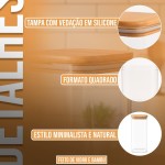 kit 2 pote vdro bambu hermético 1,6L quadrado cozinha grande alimentos colher mantimentos decoração organização - Imagem 3