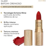 Eudora Batom Cremoso Vermelho Glam Paetê 3g - Imagem 2