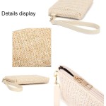 Bolsa clutch feminina de palha de verão para praia com zíper - Imagem 4