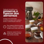 Kit Conjunto 4 Potes Multiuso Organizadores Gire E Trave Porta Temperos Branco - Imagem 3