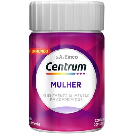Centrum Mulher Multivitaminico Diário, com Magnésio, Vitamina D e Vitamina B12, 30 Comprimidos
