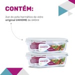 KIT 2 Potes de Vidro Retangular com Tampa Hermética 640ml Cor:Branco (QH) - Imagem 9