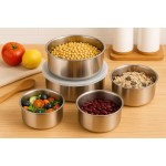 Kit 5 Potes de Aço Inox com Tampa Hermetica, Versatil, Empilhavel e Facil de Limpar, Livre de BPA, Duravel - Imagem 4