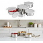 Kit 5 Potes de Aço Inox com Tampa Hermetica, Versatil, Empilhavel e Facil de Limpar, Livre de BPA, Duravel - Imagem 9