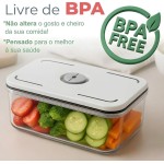 Kit 4 Potes Herméticos Retangulares com Vedação em Silicone – Conserva Alimentos, Livre de BPA, Empilhável e Transparente para Despensa e Geladeira - Imagem 5
