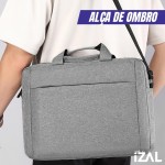 Bolsa Pasta para Notebook Maleta Executiva Impermeável Portátil | Alça Ombro e Mão Para Viagem, Trabalho, Faculdade Ideal Para o Dia a Dia Alça Transversal Unissex - Exclusividade Izal - Imagem 3