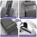 Bolsa Pasta para Notebook Maleta Executiva Impermeável Portátil | Alça Ombro e Mão Para Viagem, Trabalho, Faculdade Ideal Para o Dia a Dia Alça Transversal Unissex - Exclusividade Izal - Imagem 7