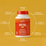 Biotina Complex, Vitaminas B1, B2, B3, B5, B6, B7, Metil B9 e Metil B12, Formulado com TCM, 60 Caps, Bigens - Imagem 6