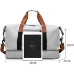 Bolsa de viagem portátil bolsa de bagagem de viagem de curta distância de grande capacidade leve separação seca e molhada bolsa de fitness esportiva (Azul marinho) - Imagem 5