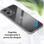 Kit Capinha Capa para Motorola Edge 60 Fusion Anti-Impacto Premium Transparente + Película de Cerâmica 9D – FD Acessórios. - Imagem 3