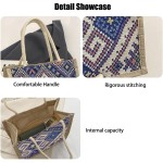 Sacola utilitária retrô, capacidade grande, vários bolsosBolsa feminina, preta, 21 x 19 x 12 cm, adulta, feminina (azul) - Imagem 3