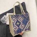 Sacola utilitária retrô, capacidade grande, vários bolsosBolsa feminina, preta, 21 x 19 x 12 cm, adulta, feminina (azul) - Imagem 5