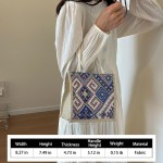 Sacola utilitária retrô, capacidade grande, vários bolsosBolsa feminina, preta, 21 x 19 x 12 cm, adulta, feminina (azul) - Imagem 6