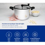 Pipoqueira Tramontina Allegra em Aço Inox com Fundo Triplo e Tampa de Vidro com Borda de Silicone 22 cm 5,6 L - Imagem 4