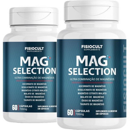 2x Magnésio 350 mg por Porção Blend com 6 Tipos de Magnésio 60 Cápsulas Suplemento Alimentar Sem Glúten Uso Adulto