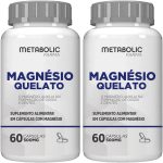 2x Magnésio Quelato Bisglicinato 500mg 120 cápsulas - Metabolic farma