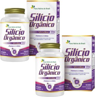 2x Silício Orgânico E Vitaminas 60 Cápsulas Flora Nativa