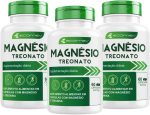 3 Potes Magnesio Treonato 500Mg Máxima Concentração 180Cáps - (3 Meses de Uso) Ecomev