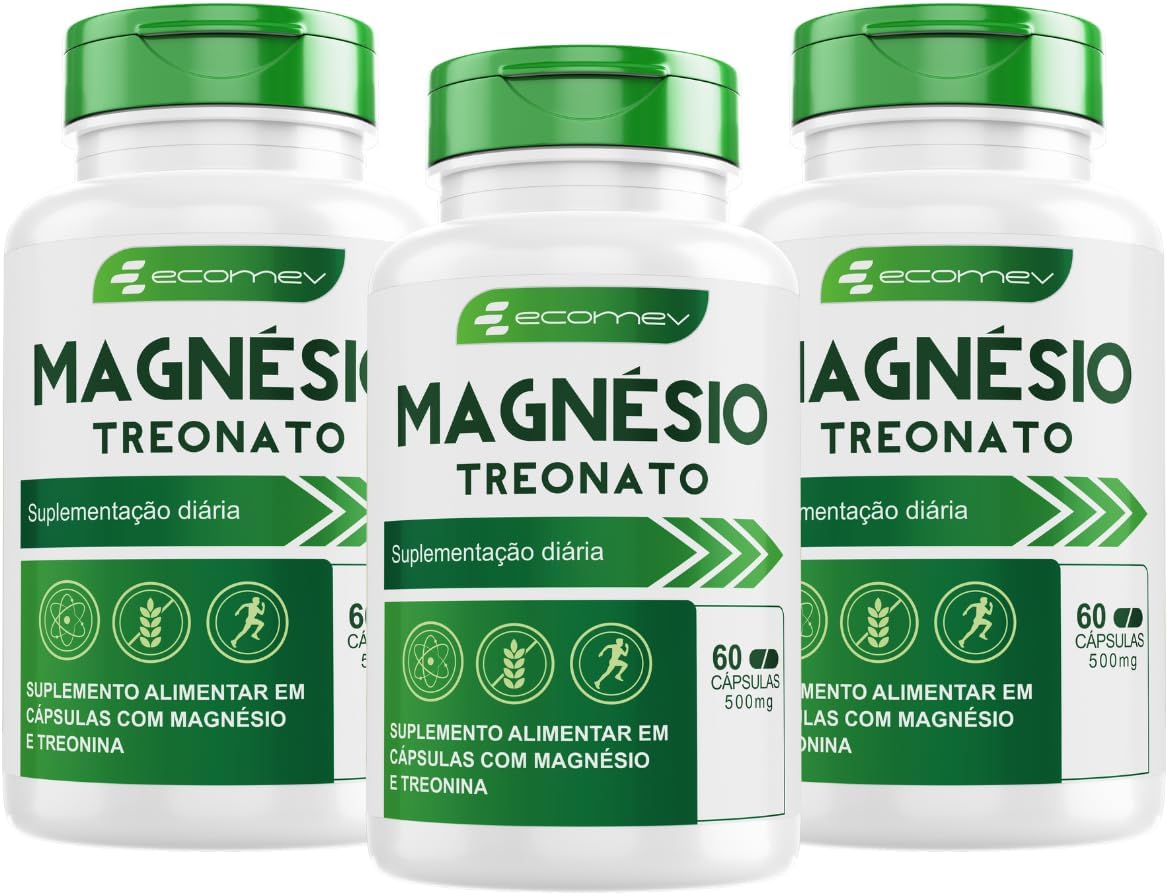 3-Potes-Magnesio-Treonato-500Mg-Maxima-Concentracao-180Caps-3.jpg 3 Potes Magnesio Treonato 500Mg Máxima Concentração 180Cáps - (3 Meses de Uso) Ecomev