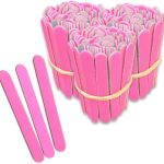 300 Lixas Unha Mini Descartáveis Manicure Pedicure 8 Cm Salão Profissional Beleza Cutícula Unha Podóloga Brinde Mimo Outubro Rosa Eventos Marca MONOLO (Rosa)