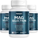 3x Magnésio 350 mg por Porção Blend com 6 Tipos de Magnésio 60 Cápsulas Suplemento Alimentar Sem Glúten Uso Adulto