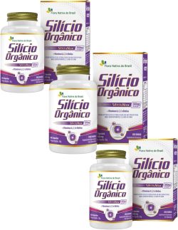 3x Silício Orgânico E Vitaminas 60 Cápsulas Flora Nativa