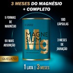 5 Magnésio QUELATO - 180 Cápsulas - 3 Meses de Duração - Dimalato + Bisglicinato + Taurato - Elemental Nutrition - Imagem 2