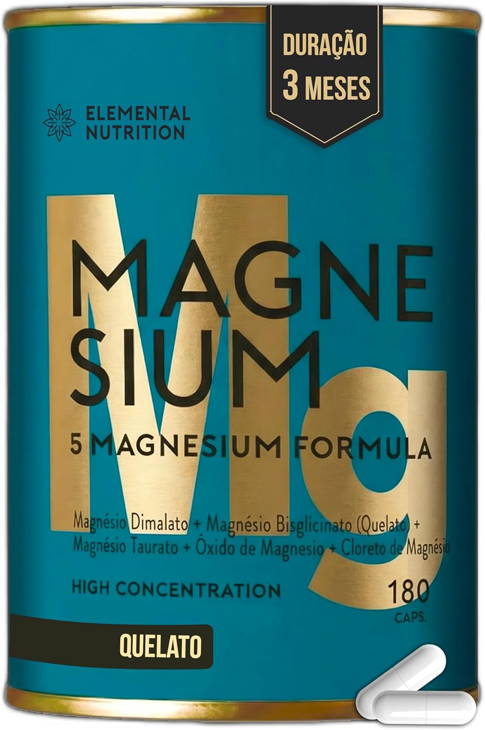 5-Magnesio-QUELATO-180-Capsulas-3-Meses-de.jpg 5 Magnésio QUELATO - 180 Cápsulas - 3 Meses de Duração - Dimalato + Bisglicinato + Taurato - Elemental Nutrition