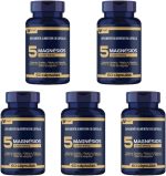 5 Magnésios 500mg 300 Cápsulas Muwiz - 5 Potes Com 60 Cápsulas Cada