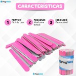 500 Lixa de Unha Mini Descartáveis Manicure Pedicure 8 Cm Salão Profissional Beleza Cutícula Unha Podologia Brinde Mimo Outubro Rosa Eventos Marca Pegweb (Rosa, unidade, 500, Grão 100/180) - Imagem 2