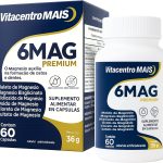 6 Mag Premium 6 Tipos De Magnésio Alta Absorção 60 Cápsulas