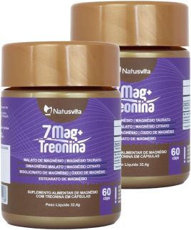 7 Magnésios + Treonina. Dimalato Taurato Citrato Bisglicinato Cápsulas (2 und. 120 cáspulas)
