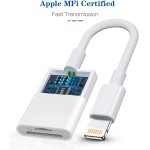 Adaptador de slot de cartão duplo Lightning para SD e TF, leitor de cartão de memória micro SD/SD certificado pela Apple MFi para iPhone 14 13 12 11 Pro Max XS XR X 8 iPad, Plug and Play - Imagem 2