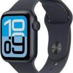 Apple Watch SE 3 GPS, Caixa em alumínio meia‑noite de 44 mm com Bracelete desportiva meia‑noite - M/G
