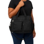 Bolsa Bag Preta Feminina Nylon Transversal Ombro de Mão Lisa Resistente - Imagem 2