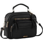 Bolsa Feminina Baú Transversal tamanho Médio em couro PU com Alça De Ombro removível Tiracolo