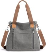 Bolsa Feminina Lona Vintage Bolsa De Ombro Casual Uso Diário Bolsa Feminina De Ombro Bolsa De Mão Com AjustáVel Alça De Ombro