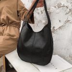Bolsa Feminina de Ombro Grande em Couro PU, Bolsa Sacola Elegante e Leve para o Dia a Dia, Bolsa de Mão Estilo Tote para Compras e Trabalho