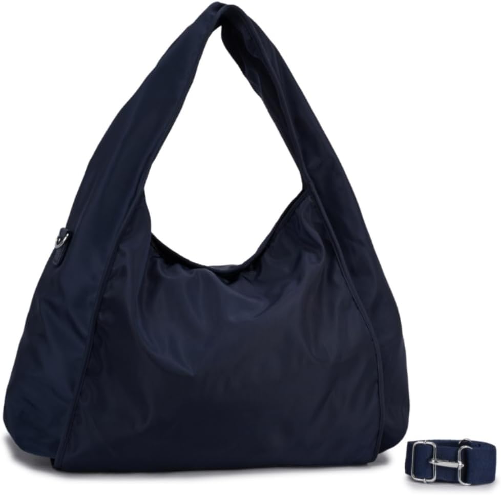 Bolsa-Nylon-Feminina-Hobo-para-Faculdade-Trabalho-Academia-e-Uso.jpg Bolsa Nylon Feminina Hobo para Faculdade, Trabalho, Academia e Uso Diário - Bolsa Universitária Lateral de Ombro Impermeável Dia a Dia Casual