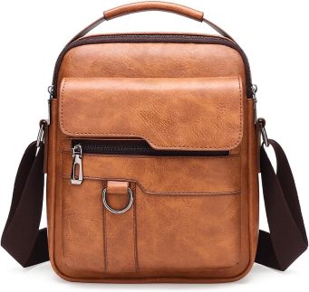 Bolsa Ombro Maculina Couro Pu Transversal Elegante