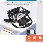 Bolsa Transporte Pet para Avião Cabine Viagem Ventilação Cães e Gatos Reforçada até 14kg Tela Arejada Alça e Tapete Removível - Duke & Dixie (Preto/Pata) - Imagem 2