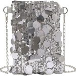 Bolsa de ombro com glitter, bolsa transversal reversível de lantejoulas, para mulheres, vestido de noite, tamanho médio