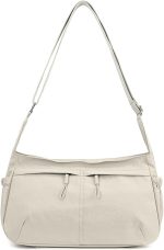 Bolsa de ombro feminina espaçosa com vários bolsos, bolsa tiracolo casual feminina para trabalho e viagens