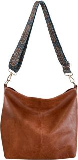 Bolsa grande de couro sintético vegano casual com zíper bolsa de trabalho Hobo para mulheres